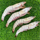Wild Tiger prawn  Tiger prawn are large, moist and flavorsome with a crisp bite. Best way to eat are Grill/Stir fry with prawn heads and prawn shells are intact and can be used for making mouth-watering soup. Peeling them after cooking usually makes for a juicier, more flavorful prawn.  野生虎虾  虎虾个头大，湿润可口，咬起来脆脆的。 最好的吃法是烤/炒虾头和虾壳完好无损，可以用来制作令人垂涎的汤。 烹饪后将它们去皮通常会使虾更多汁、更美味。